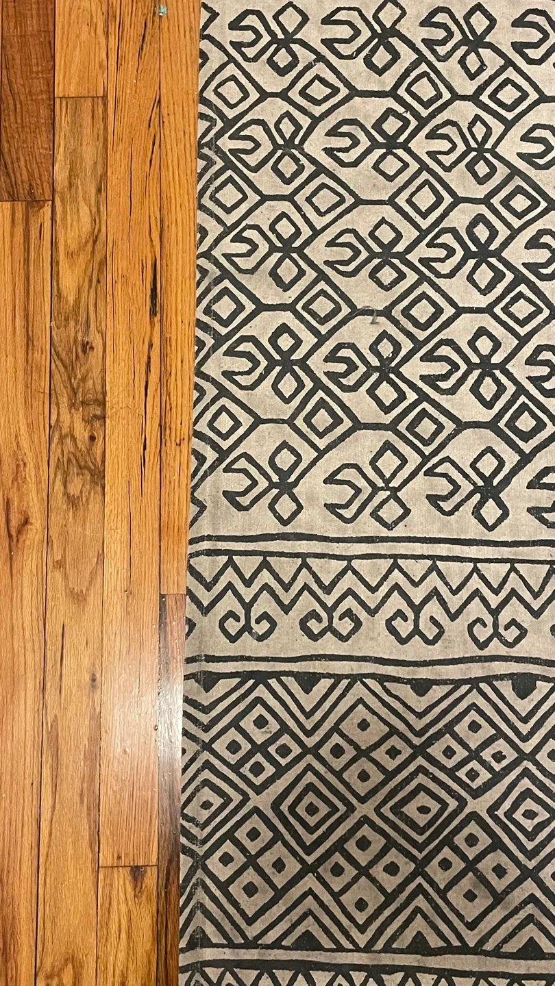 Patterned Blue and white Rug thumbnail