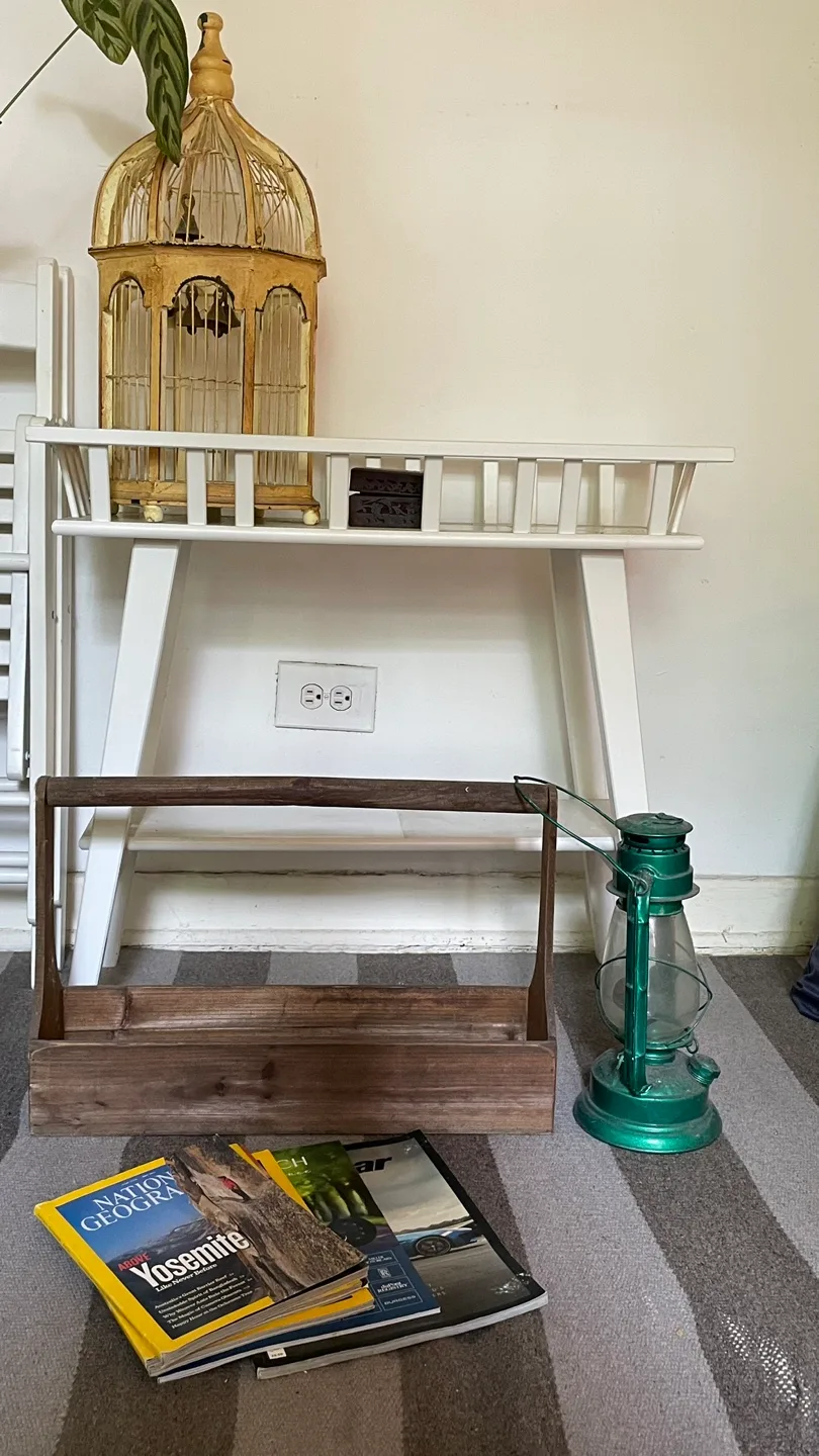 IKEA stand + decorative cage + decorative lamp + tool kit stand. thumbnail