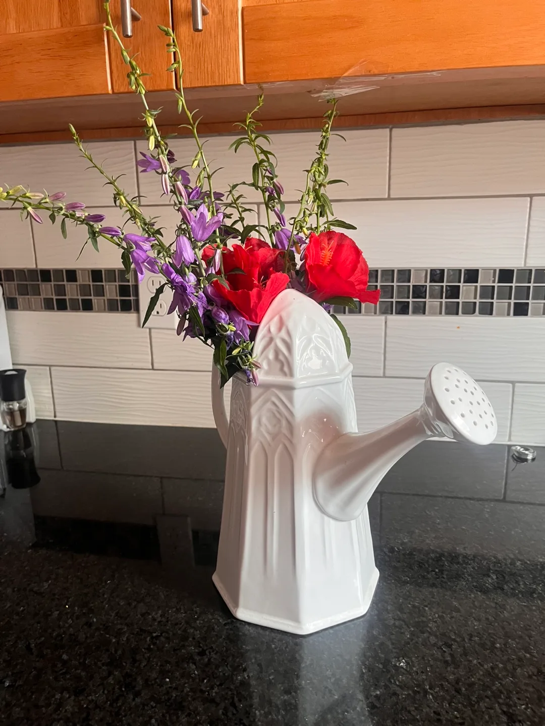 White Ceramic Watering Can Vase thumbnail