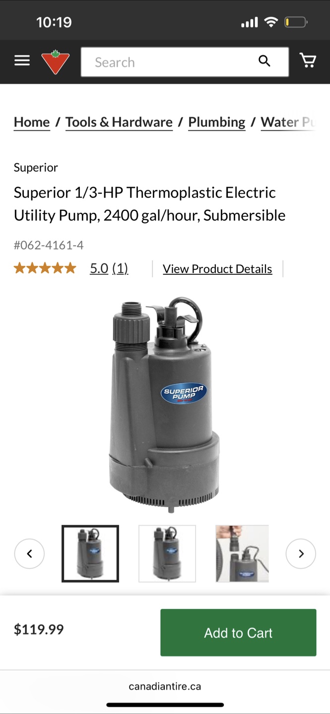 Superior 1/3-HP Thermoplastic Electric Utility Pump