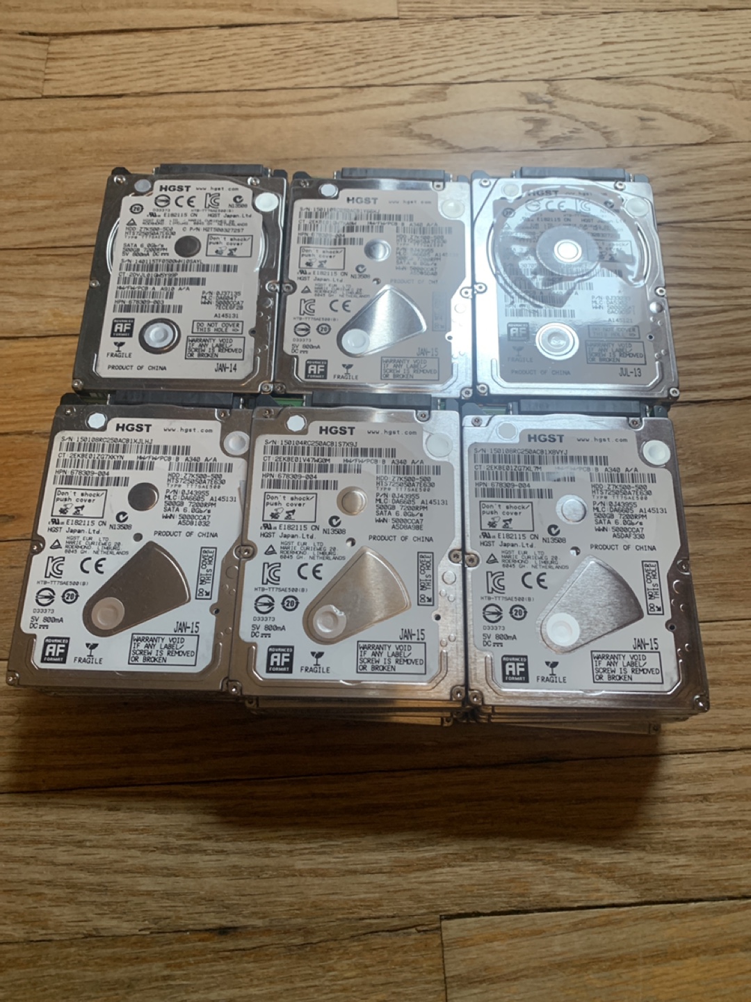 2.5” HGST 500GB SATA Hard Drives