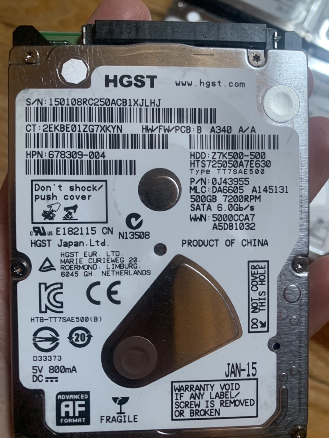 2.5” HGST 500GB SATA Hard Drives - photo 3