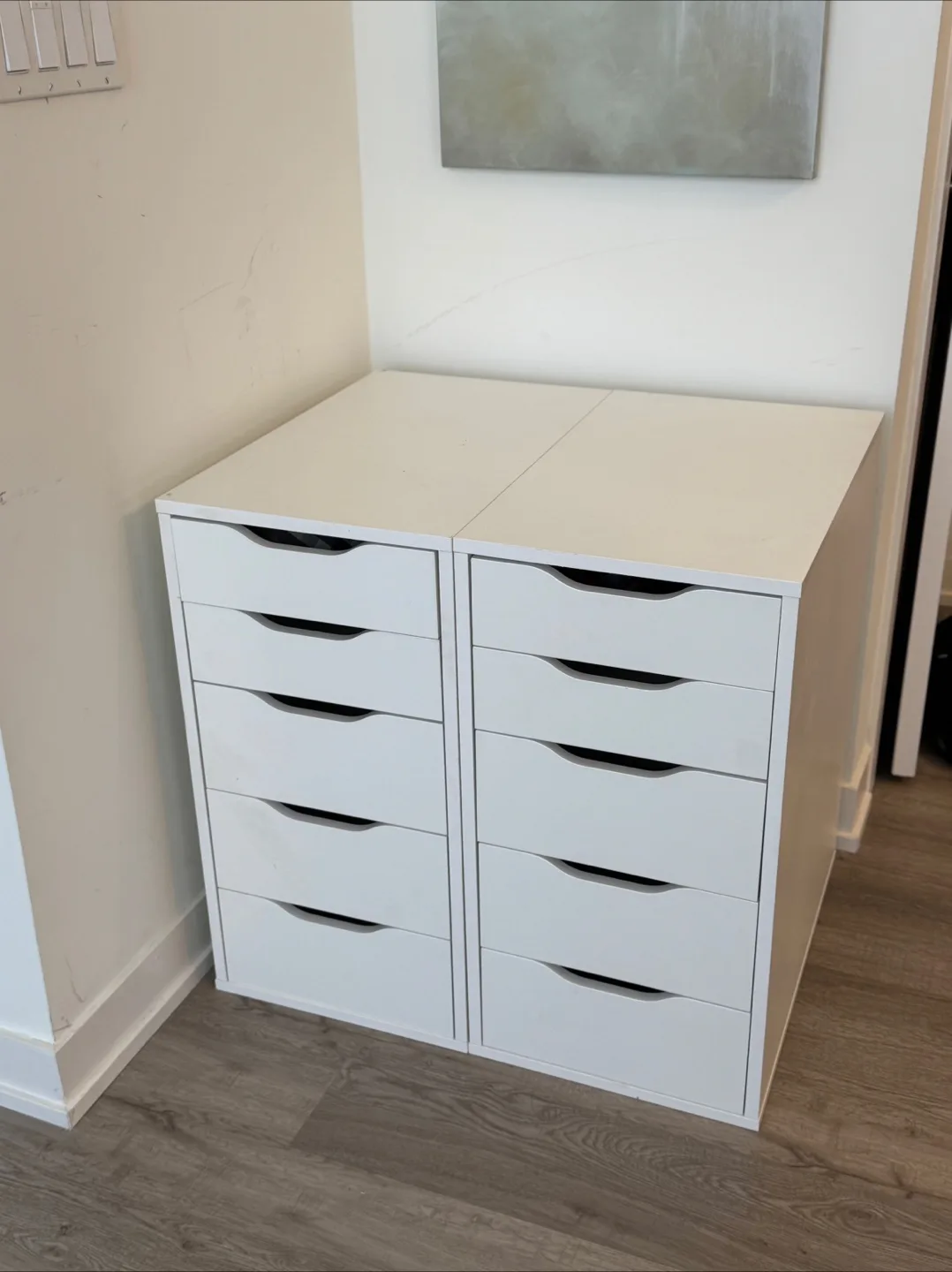 Two IKEA Alex Drawer Units - White