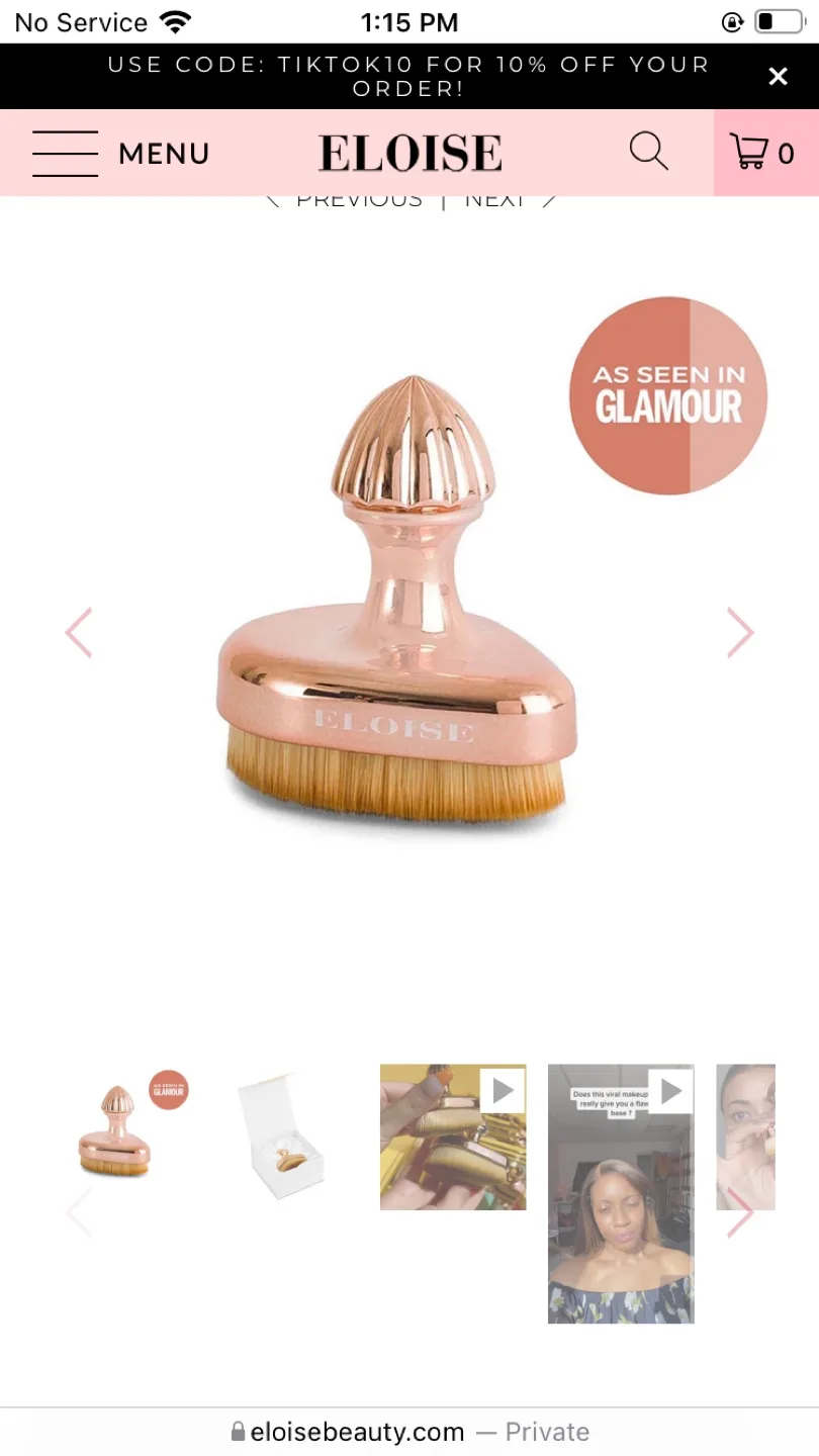 Never used Rose gold Eloise makeup brush thumbnail
