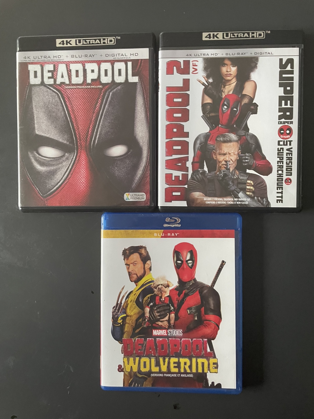 Deadpool 1, 2, & Deadpool & Wolverine Blu-ray
