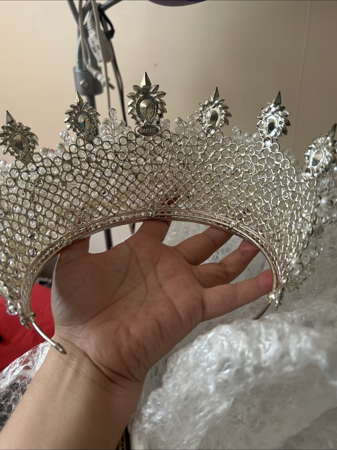 Crystal and Pearl Crown - Bridal or Costume