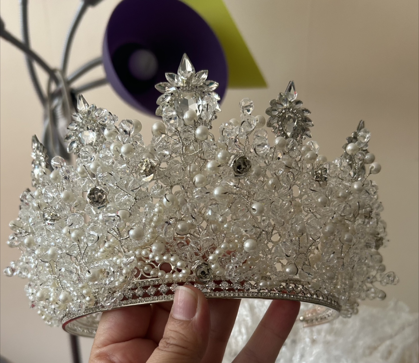 Crystal and Pearl Crown - Bridal or Costume - photo 4