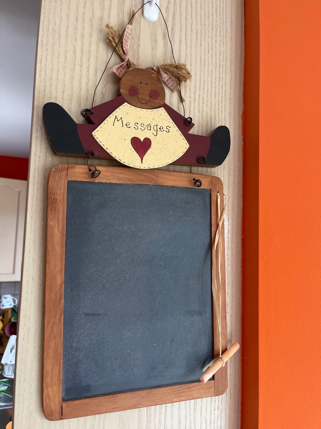 Wooden Framed Chalkboard with Doll Accent thumbnail