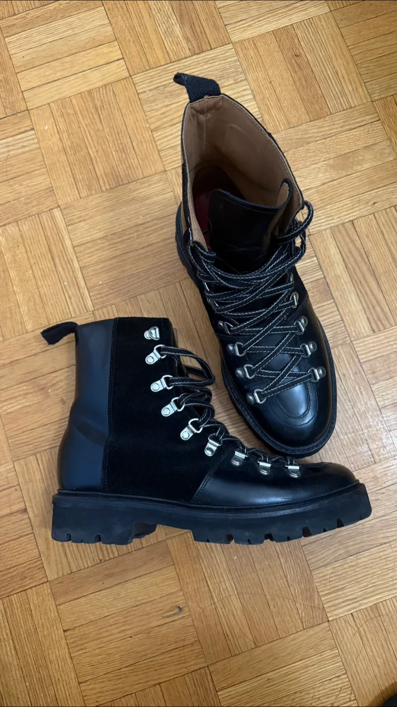 Grenson Brady Black Leather Hiking Boots thumbnail