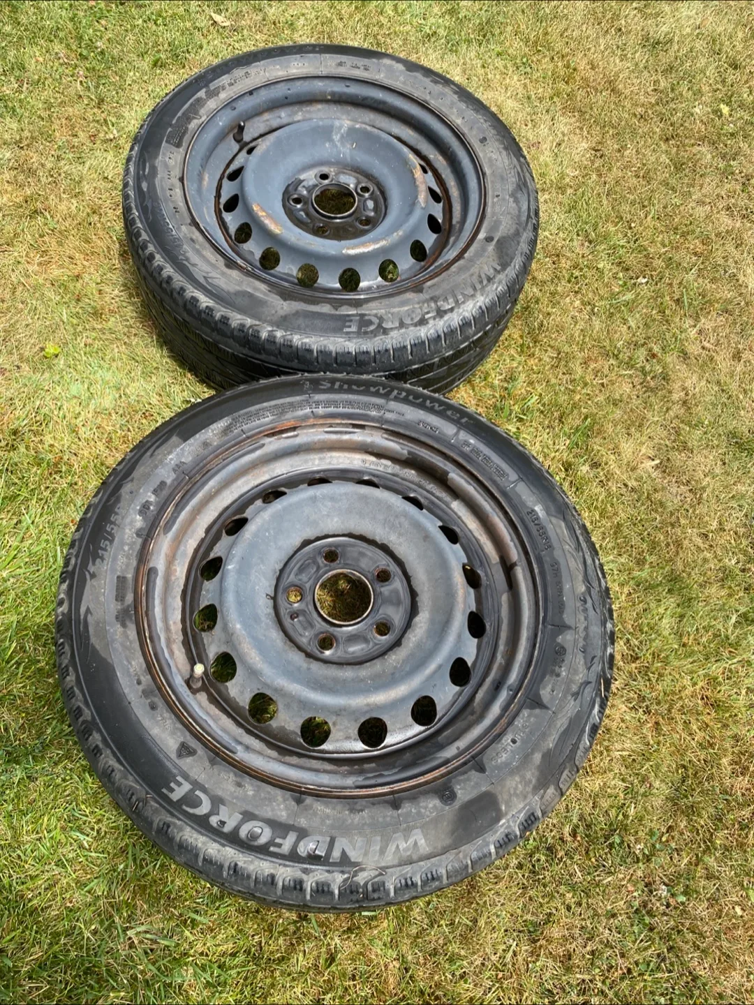 TWO BLACK STEEL RIMS thumbnail