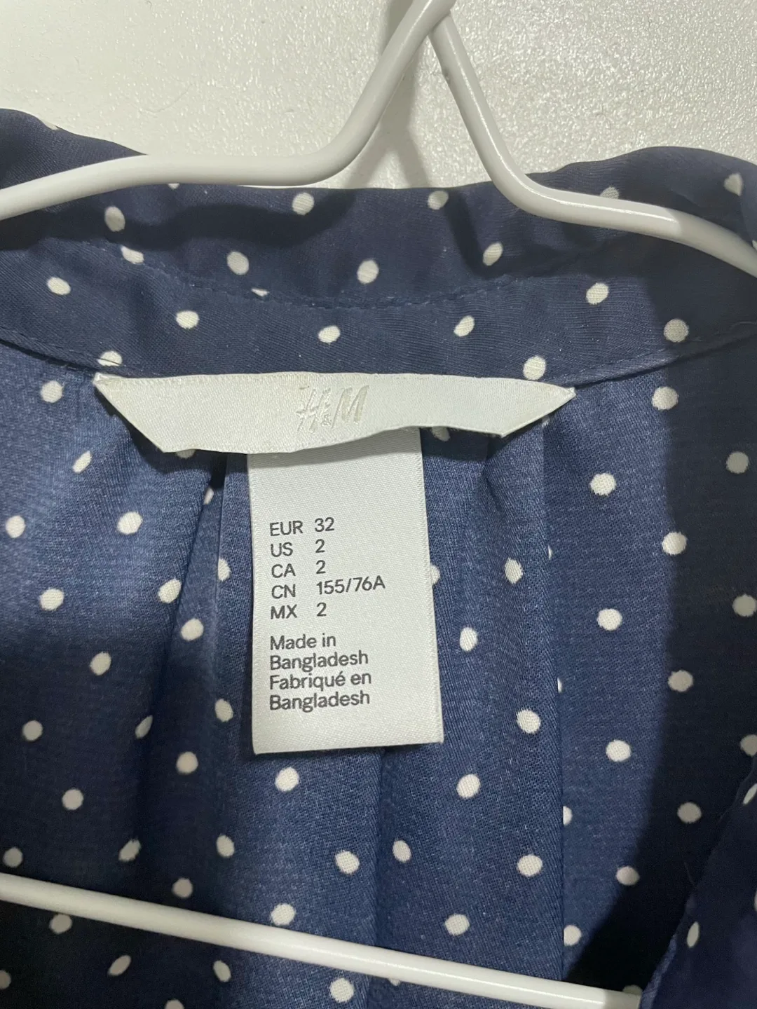 H&M Navy Spotted Blouse (Size 2) image indicator(3)