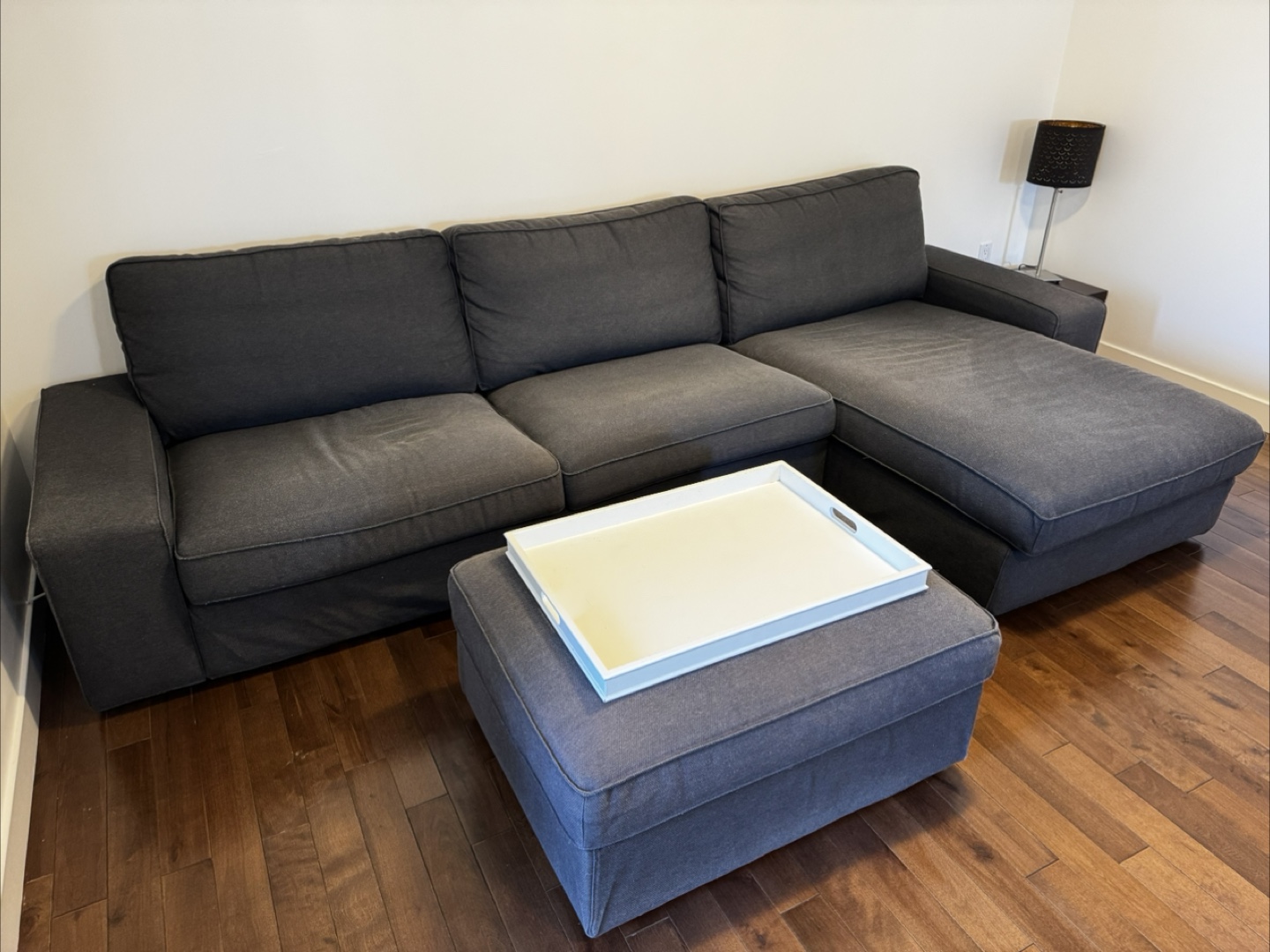 IKEA Kivik Sectional Sofa with Ottoman - Grey