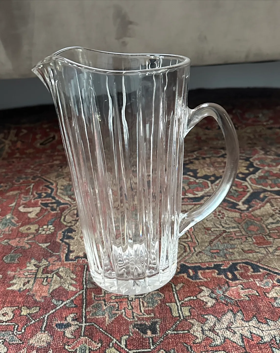 Clear Glass Ribbed Pitcher thumbnail