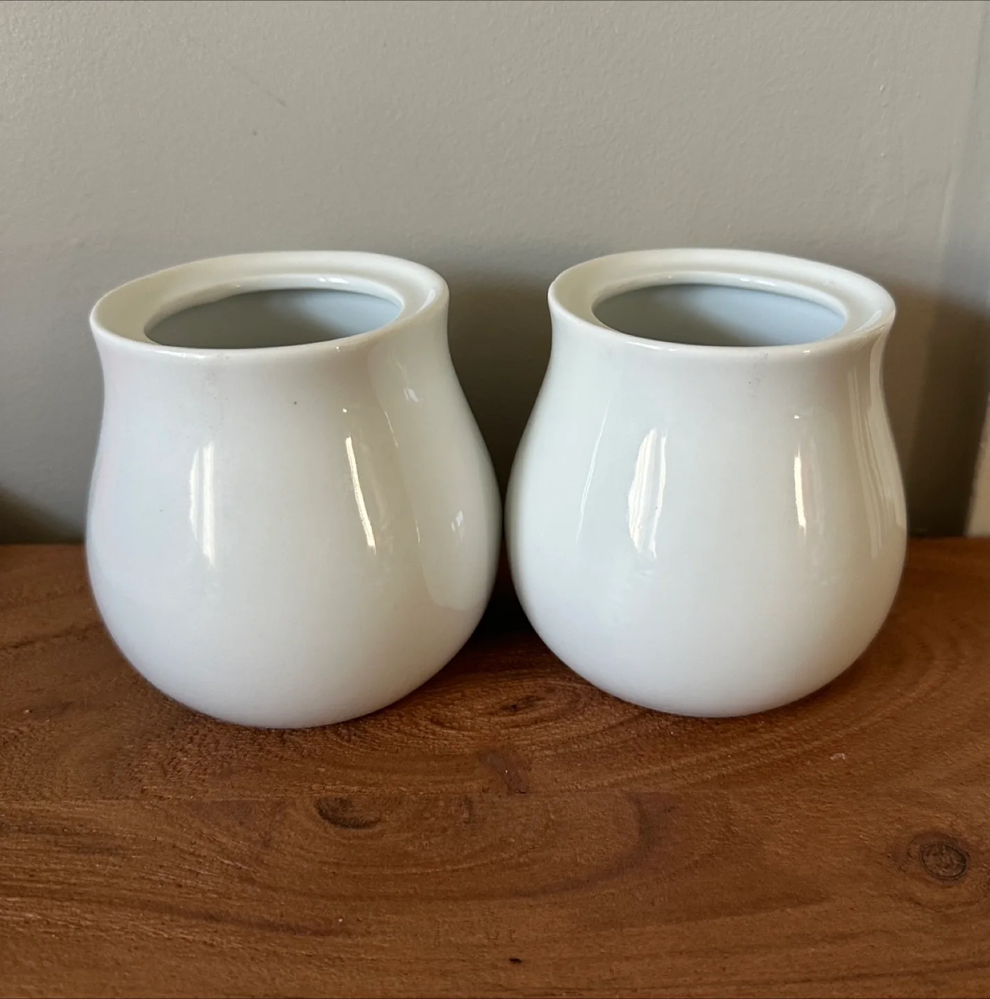 Two White Ceramic Sugar Bowls thumbnail