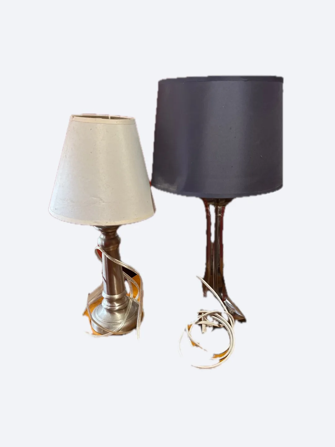 Two Table Lamps - Gray and White thumbnail