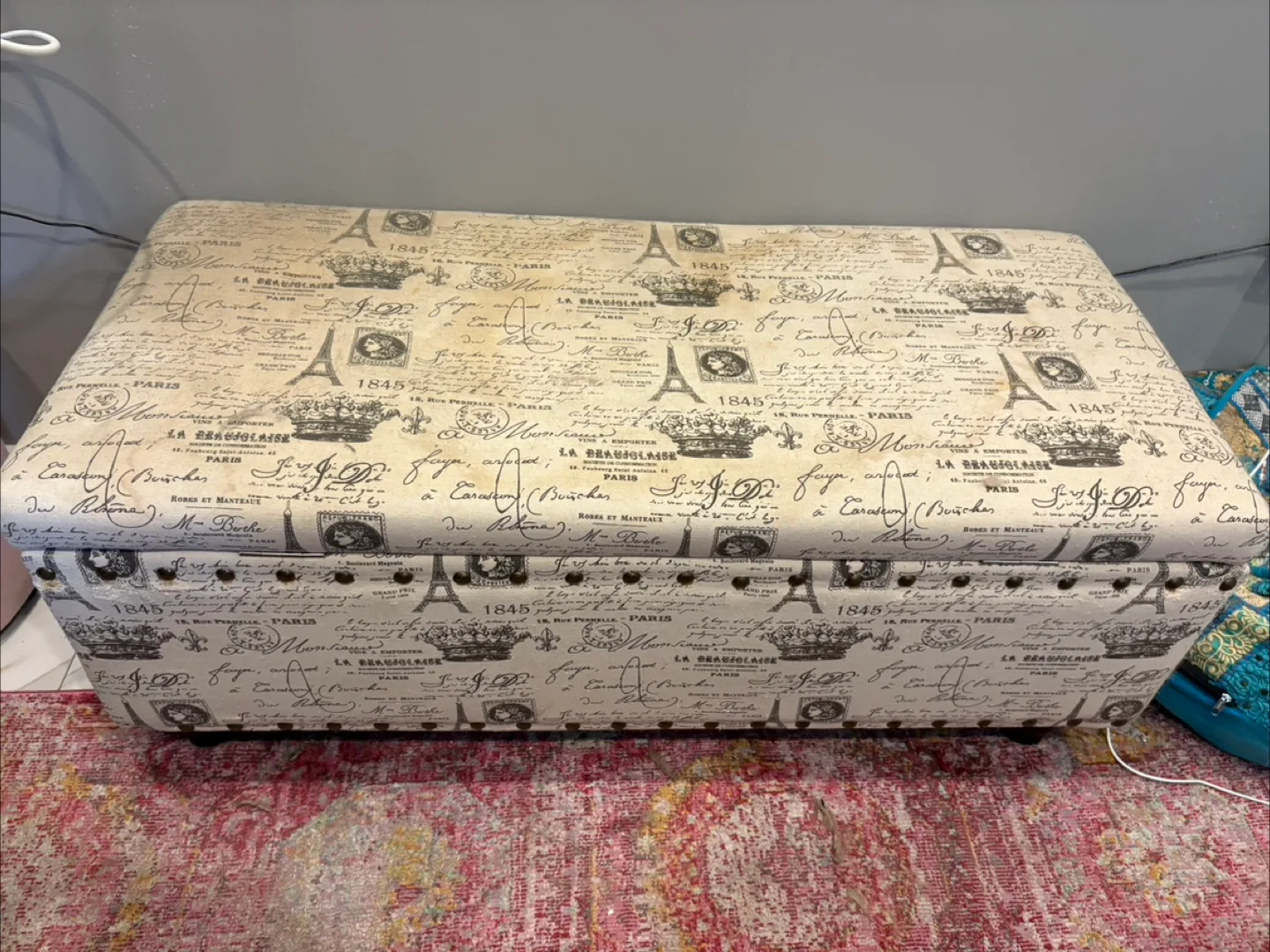 Paris-Themed Storage Ottoman thumbnail