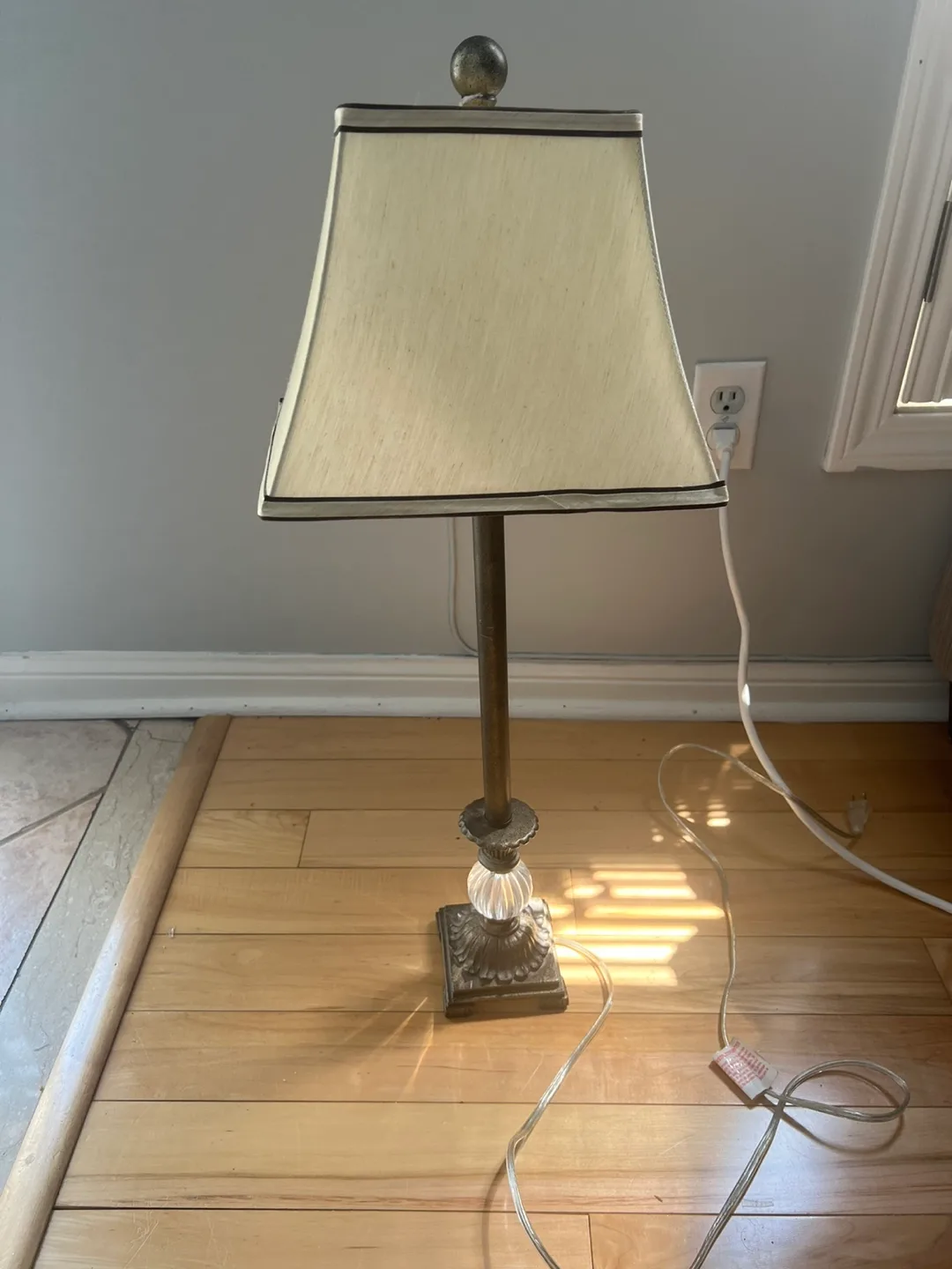 Table Lamp with Beige Shade thumbnail