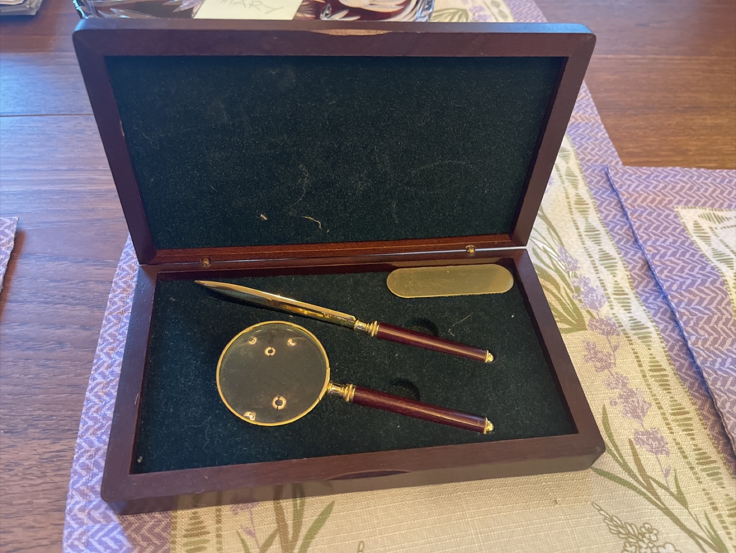 Vintage Desk Set with Magnifying Glass