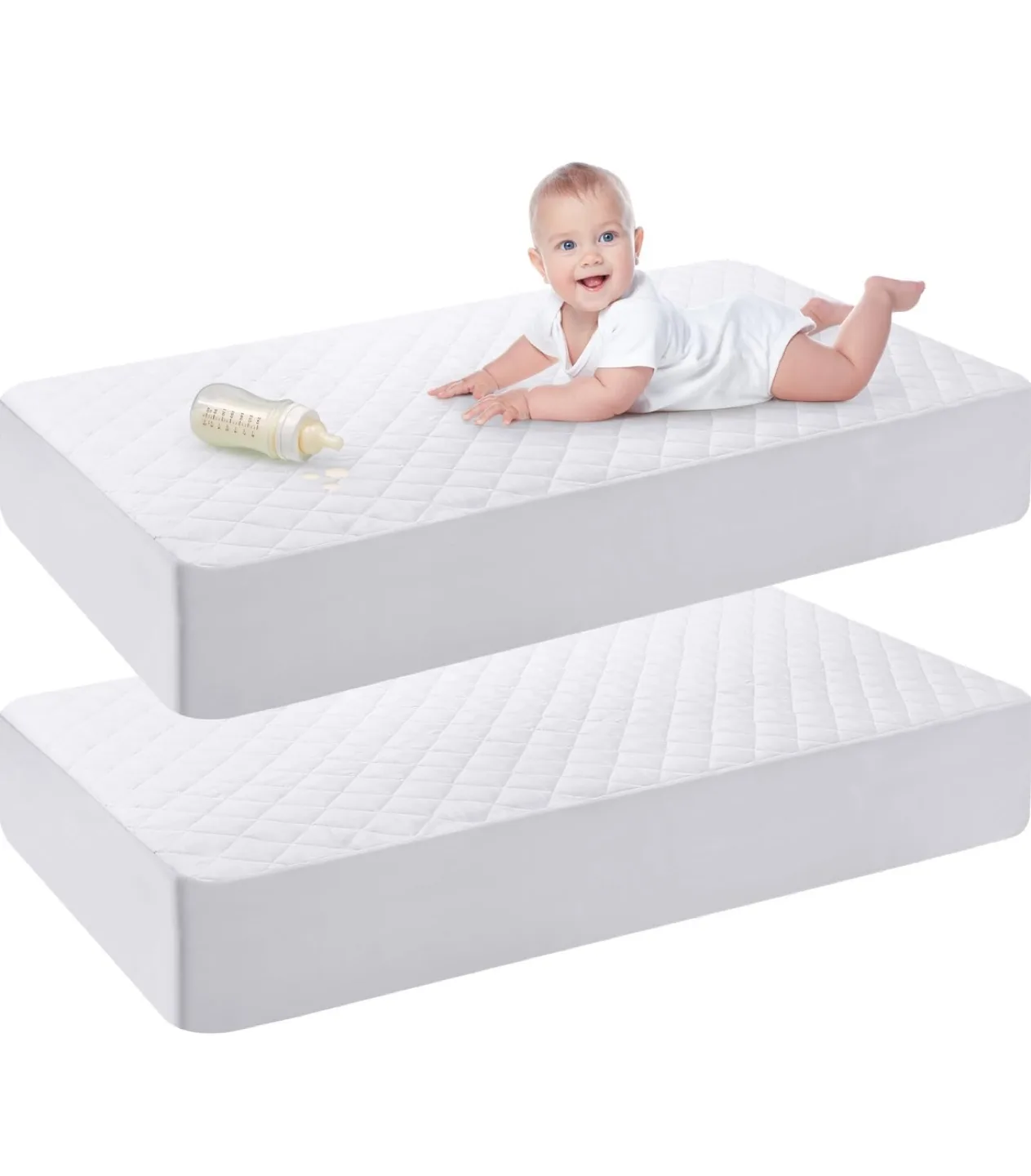Utopia Waterproof Quilted Crib Mattress Protector (2) thumbnail