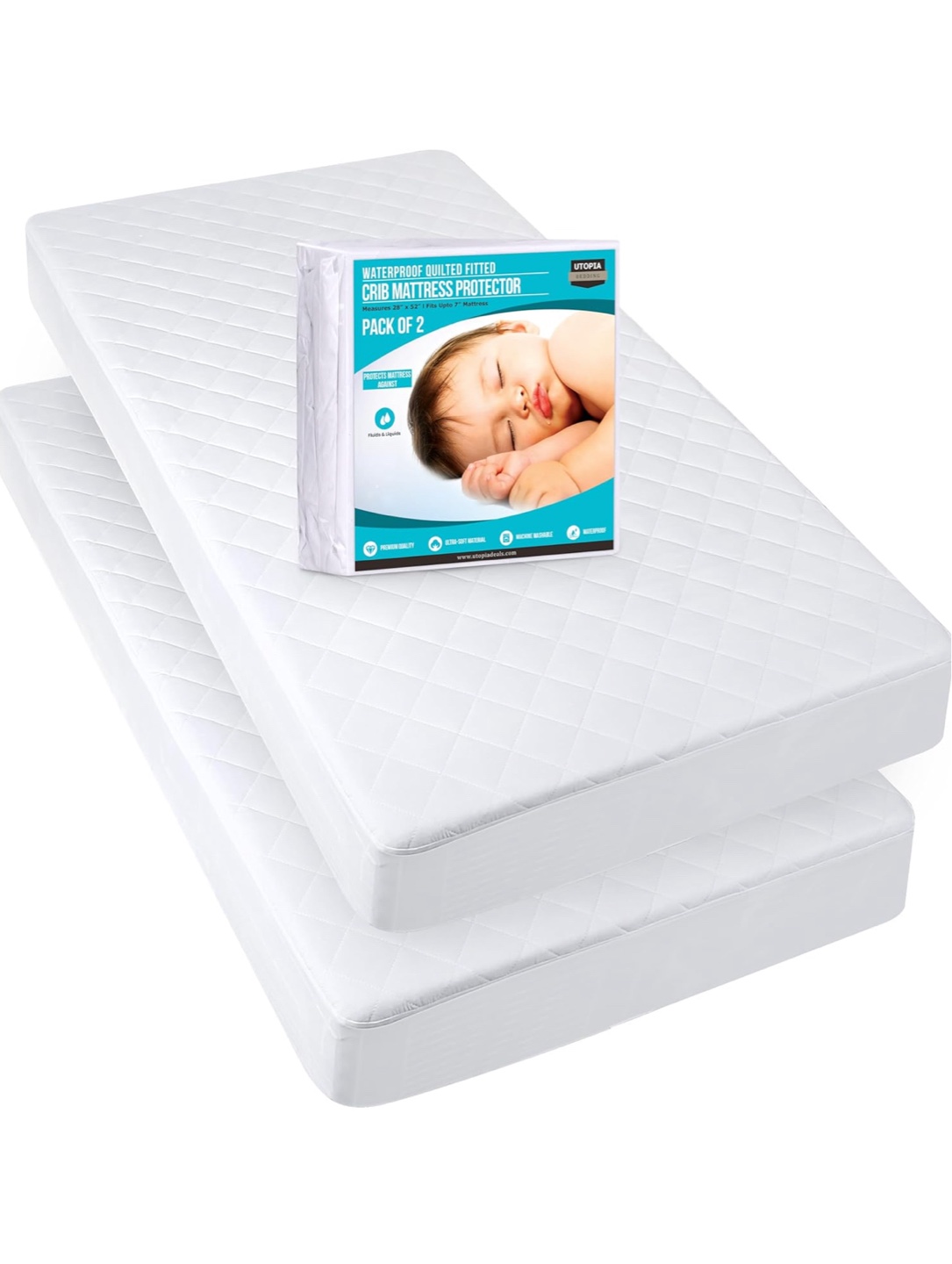 Utopia Waterproof Quilted Crib Mattress Protector (2) - photo 2