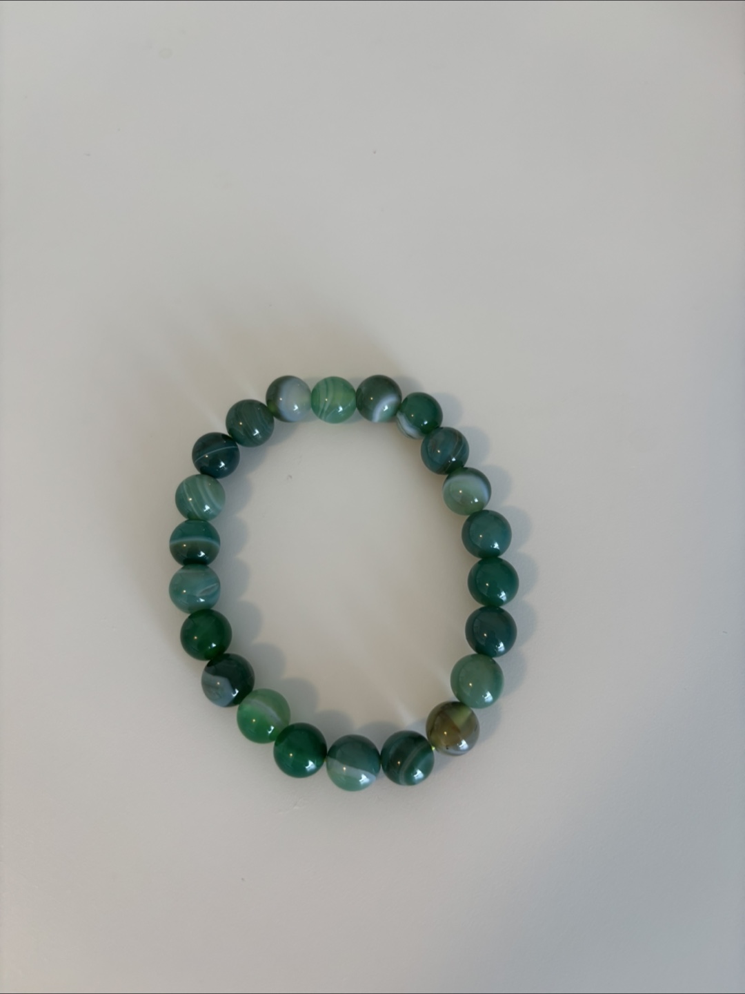 Green Agate Beaded Bracelet