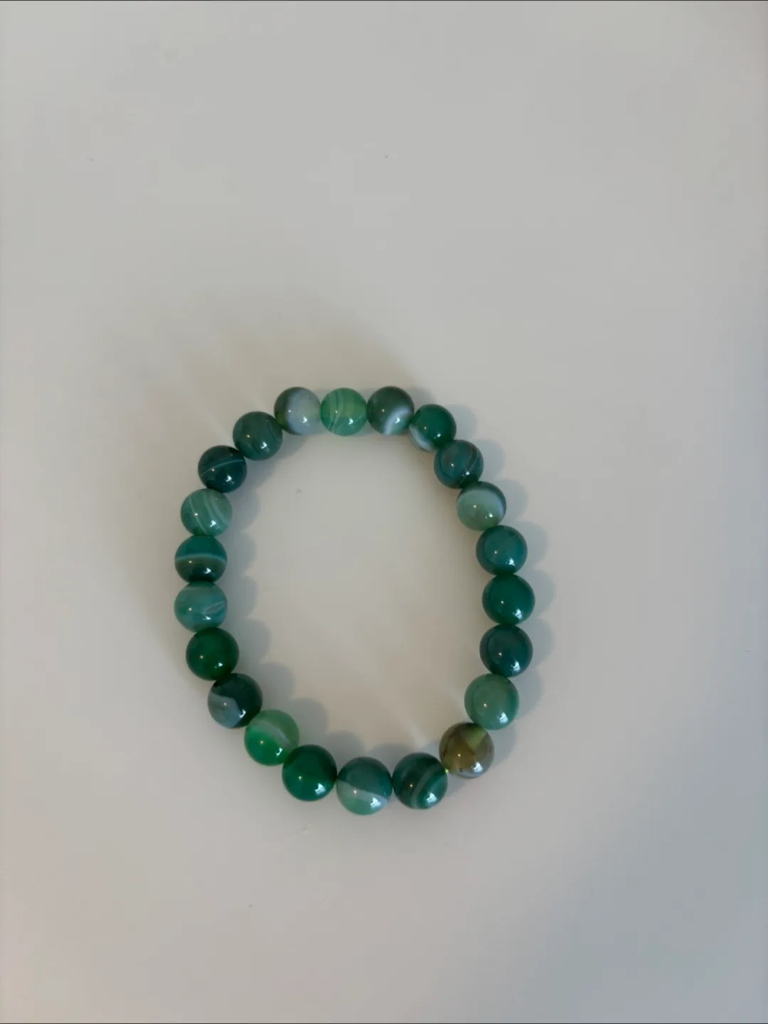 Green Agate Beaded Bracelet thumbnail