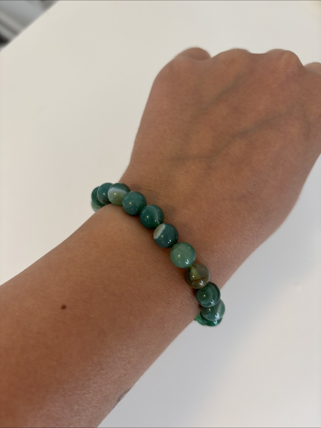 Green Agate Beaded Bracelet - photo 2