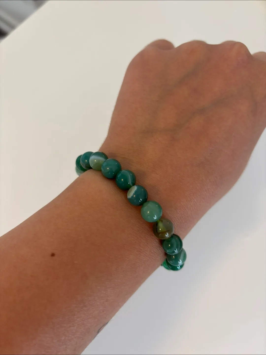 Green Agate Beaded Bracelet image indicator(2)