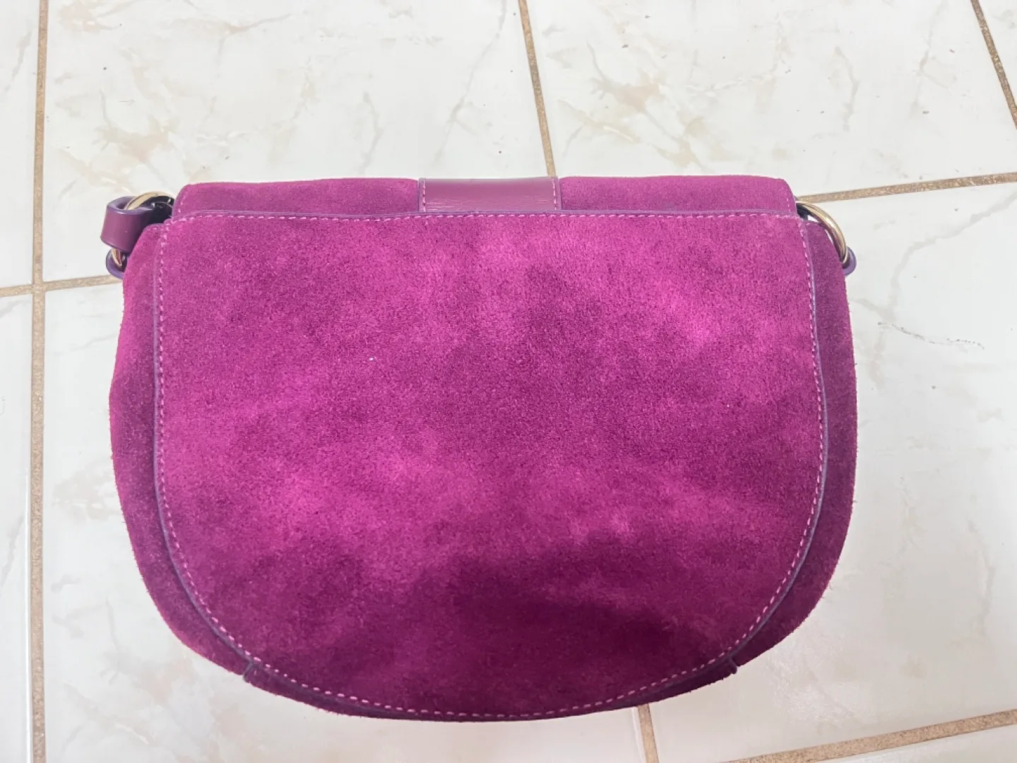 Purple Suede Crossbody Bag image indicator(2)