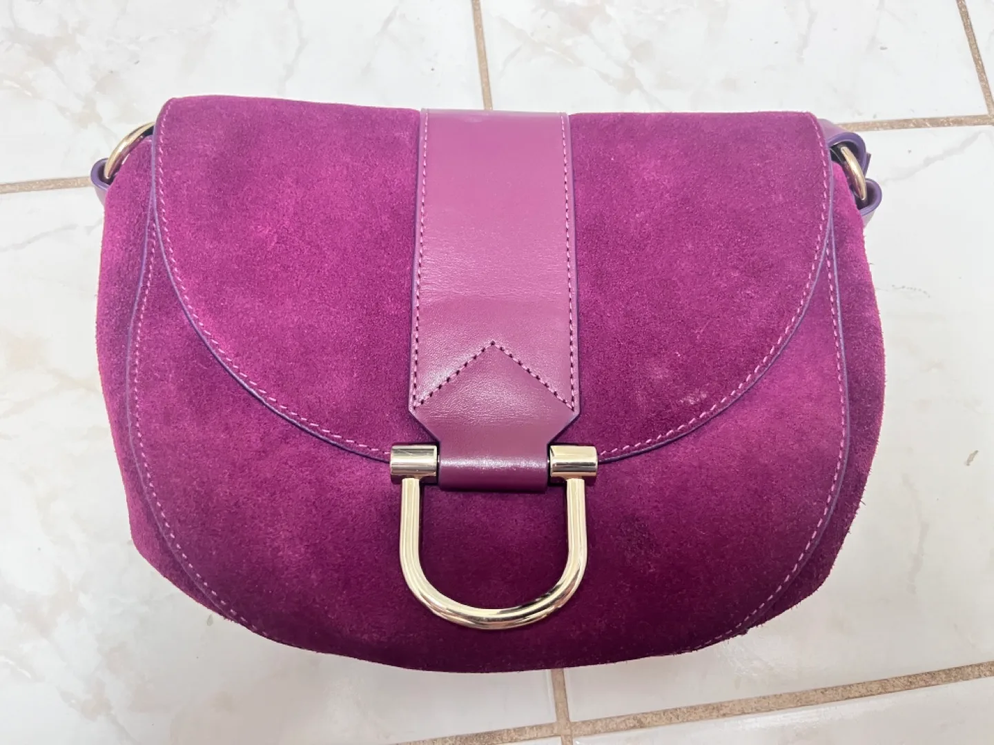 Purple Suede Crossbody Bag thumbnail