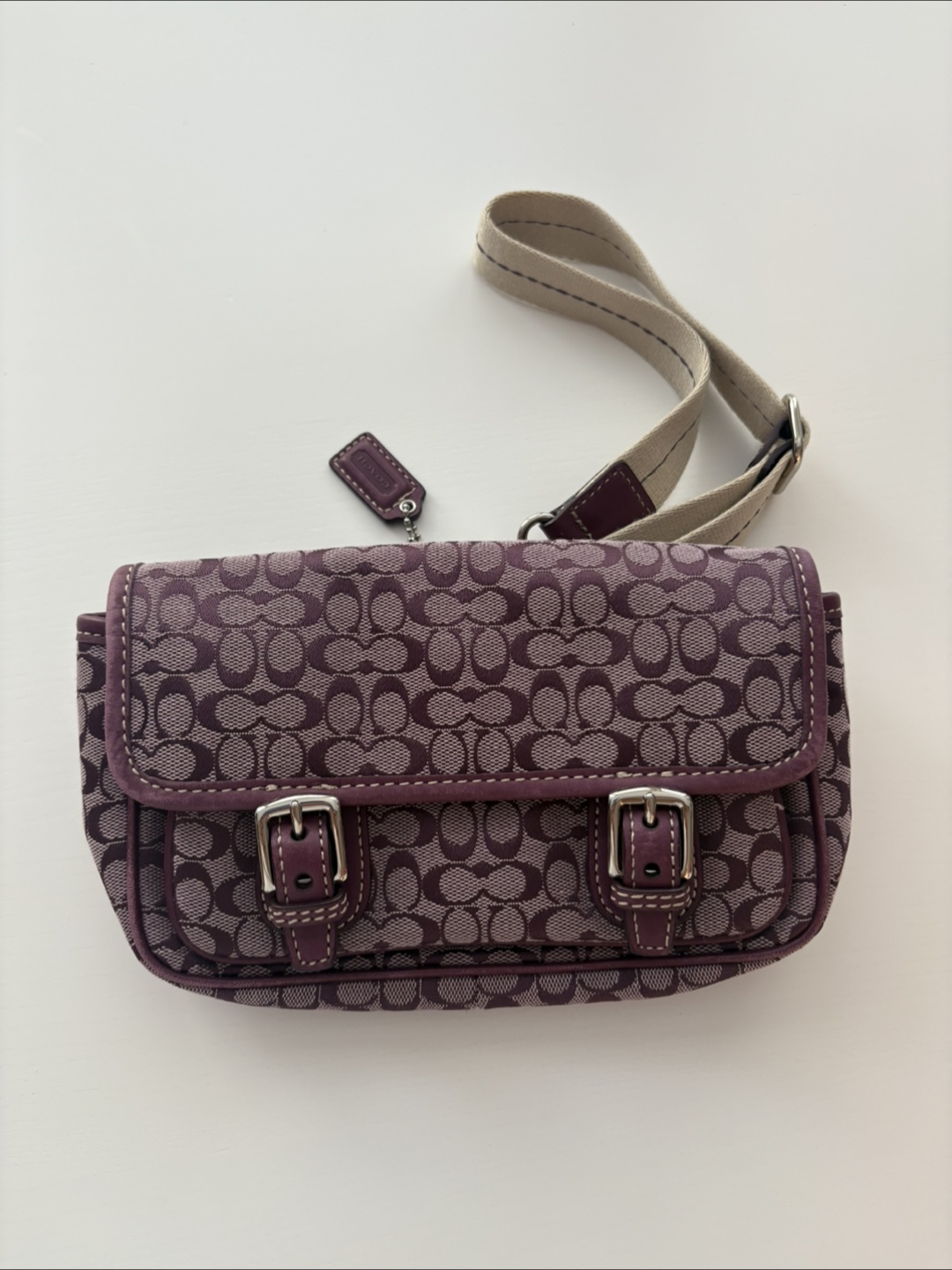Coach Purple Patterned Hip Bag