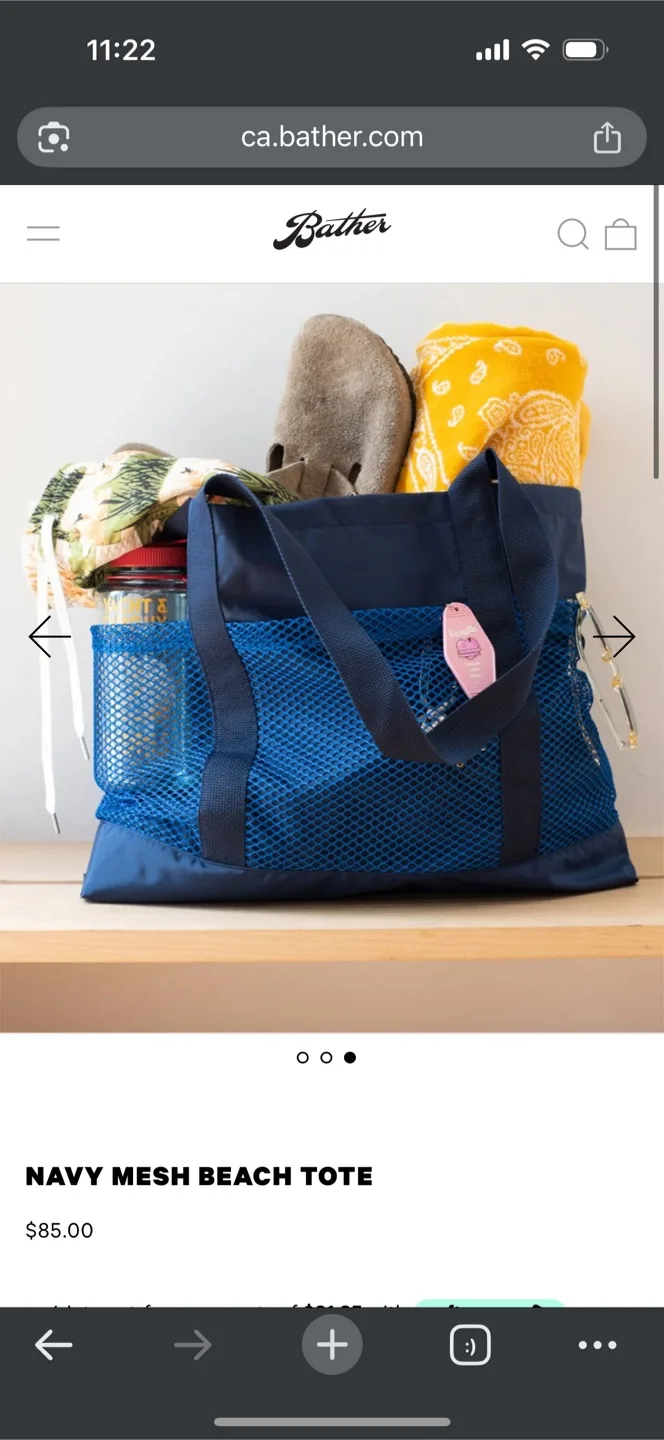 Bather Navy Mesh Beach Tote Bag thumbnail