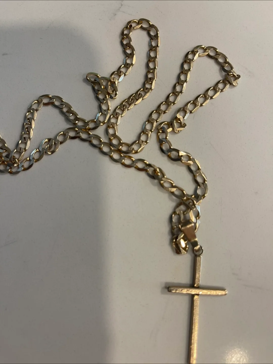 10KT Gold chain with Cross Pendant thumbnail