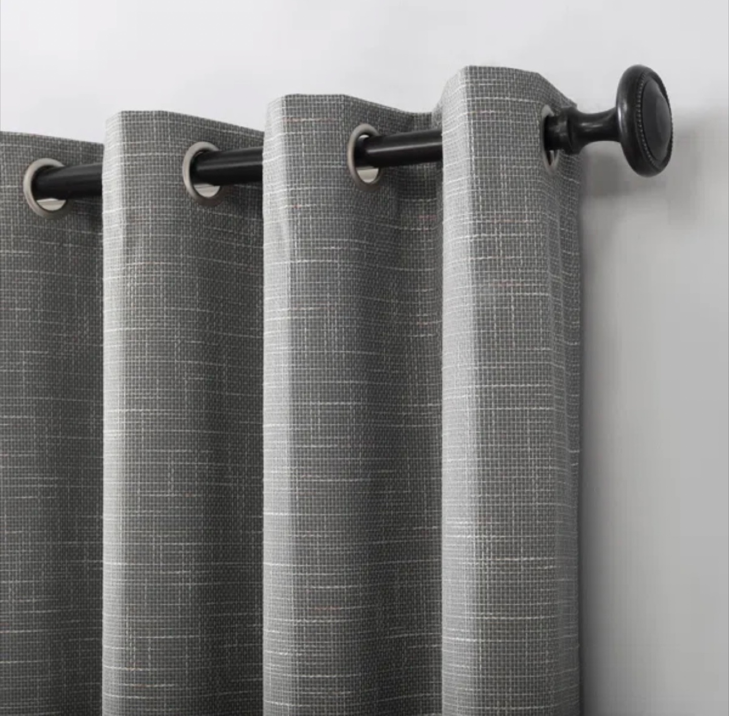 Blackout curtain with curtain rods