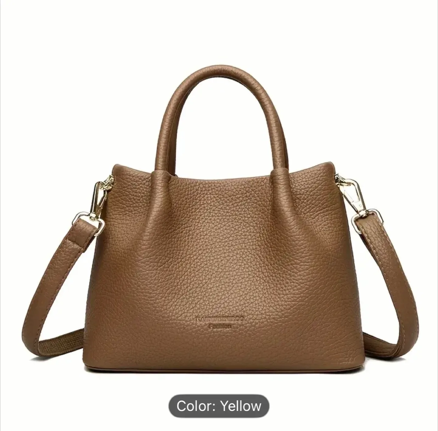 Leather Handbag - Yellow thumbnail