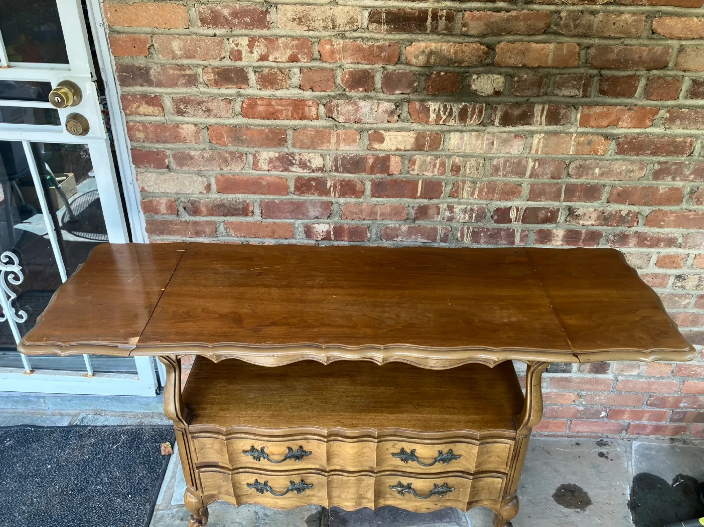 Vintage French Provincial Wooden Console Table with Drawers image indicator(2)