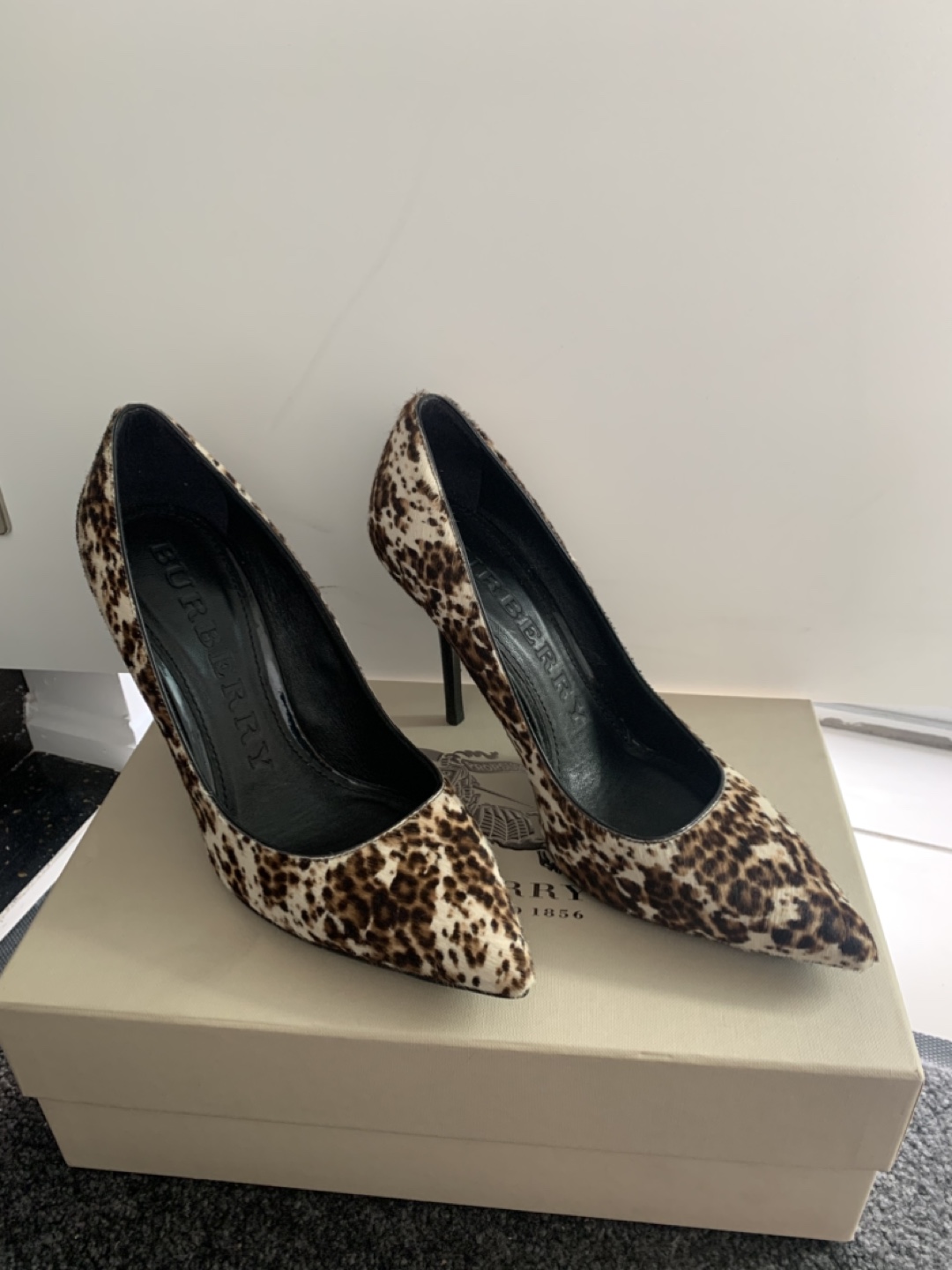 Burberry Leopard Print Heels - Size 36