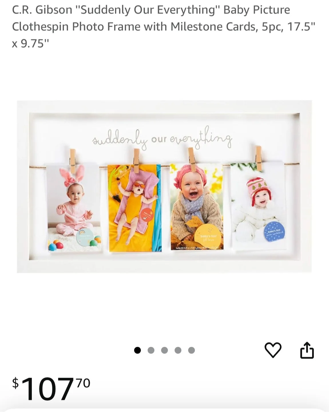 Baby Picture Clothespin Photo Frame thumbnail