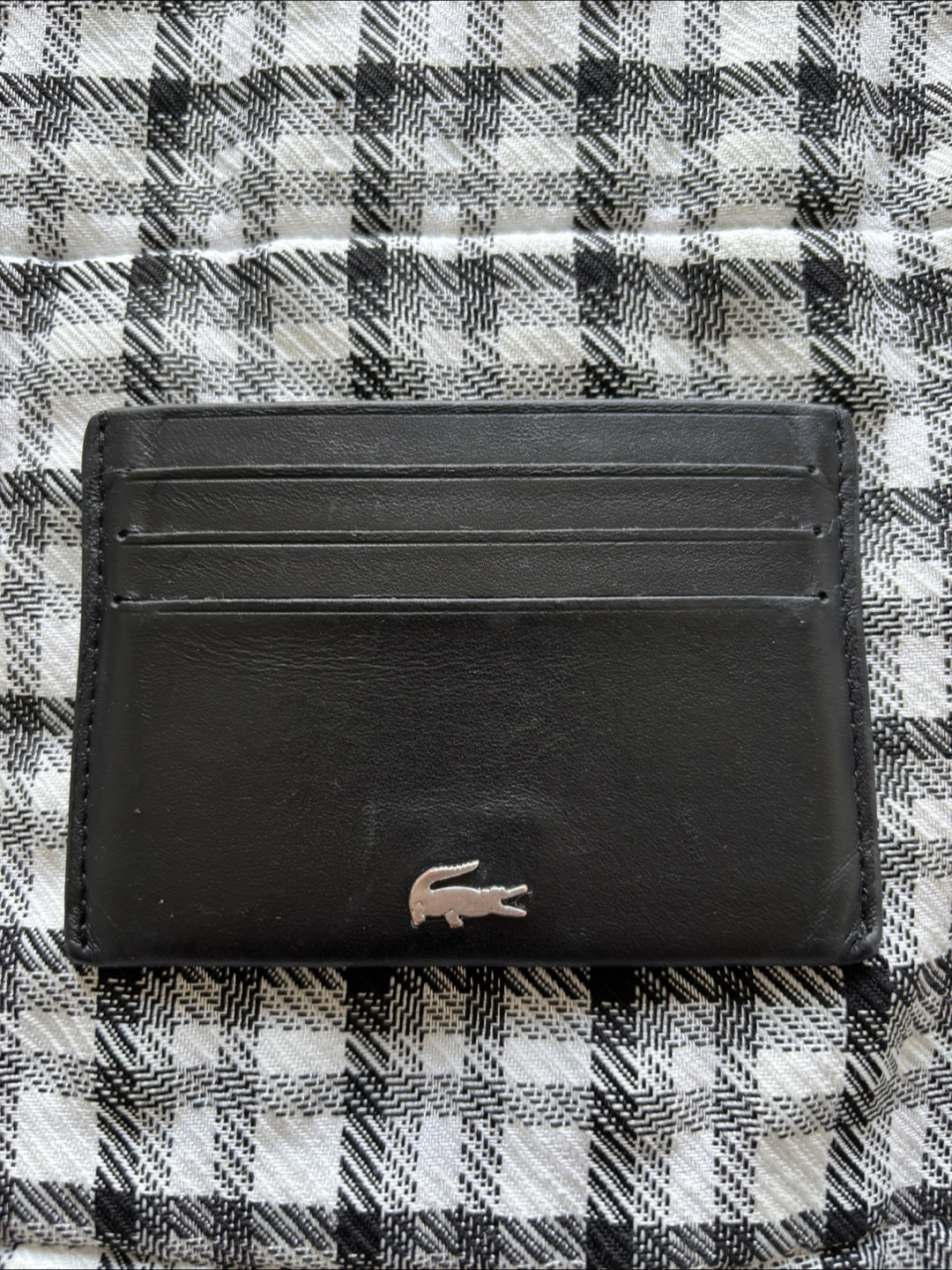 Lacoste Black Leather Card Holder