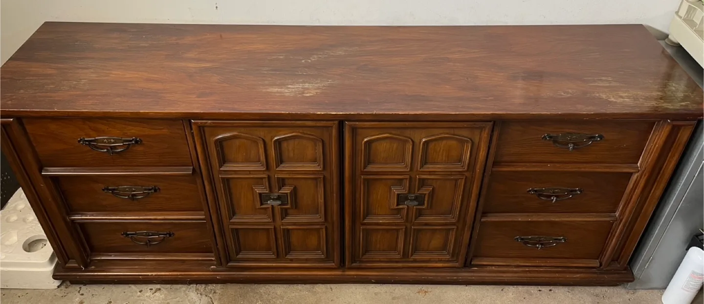 Vintage Wooden Dresser with 9 Drawers! image indicator(4)
