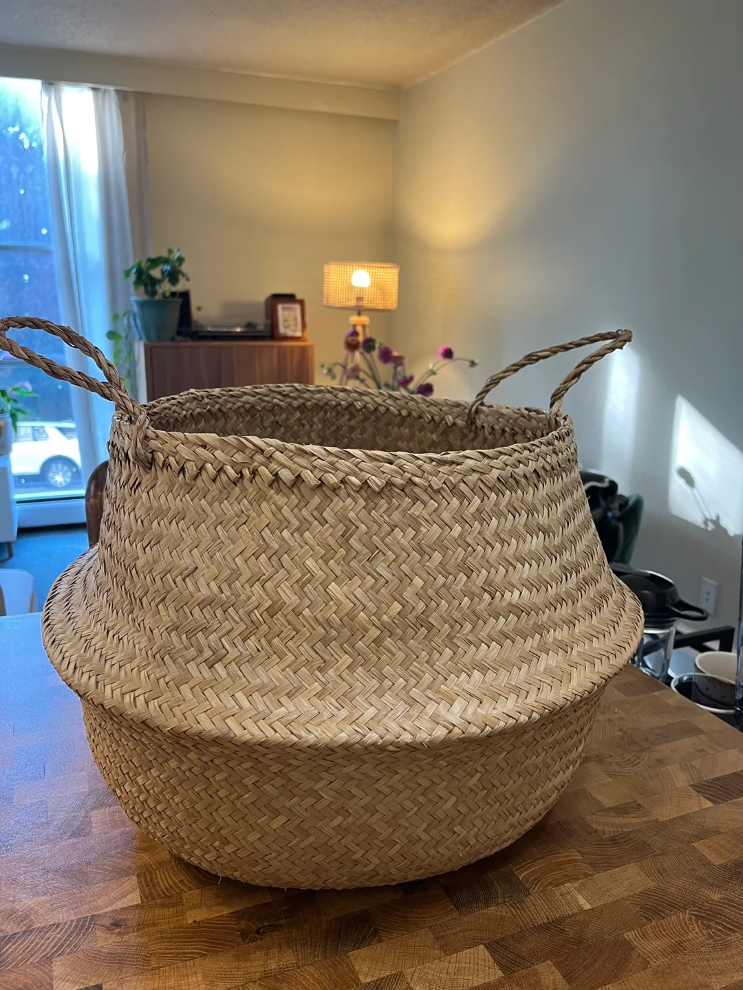Woven Seagrass Basket with Handles thumbnail