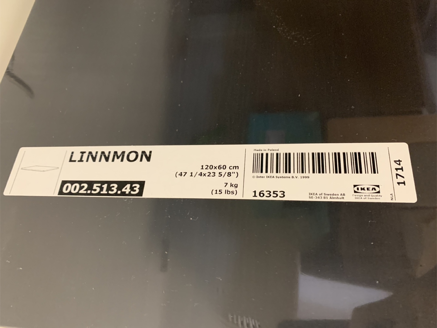 Brand New IKEA LINNMON Tabletop - Black-Brown 120x60 cm - photo 2