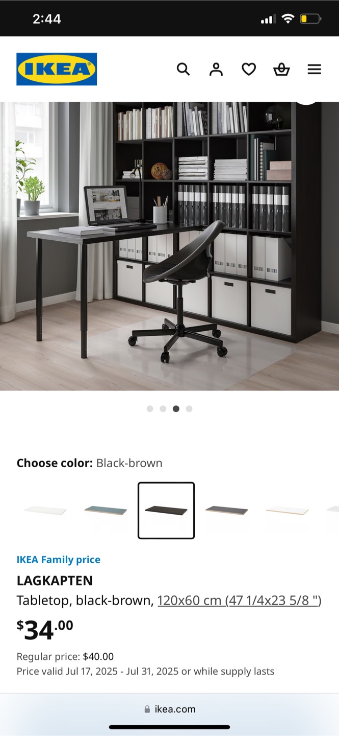 Brand New IKEA LINNMON Tabletop - Black-Brown 120x60 cm - photo 3