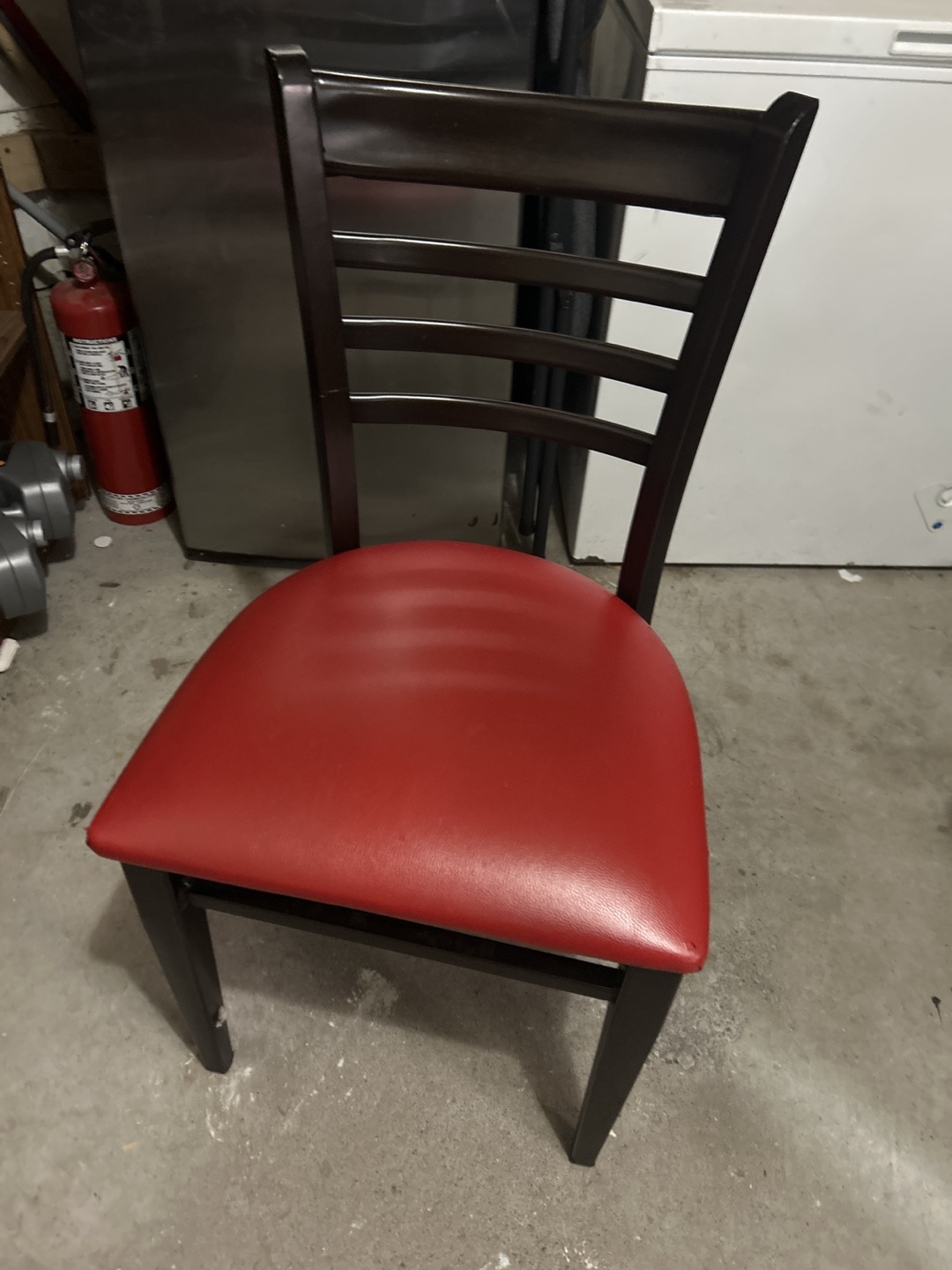 Red & Dark Wood Dining Chair