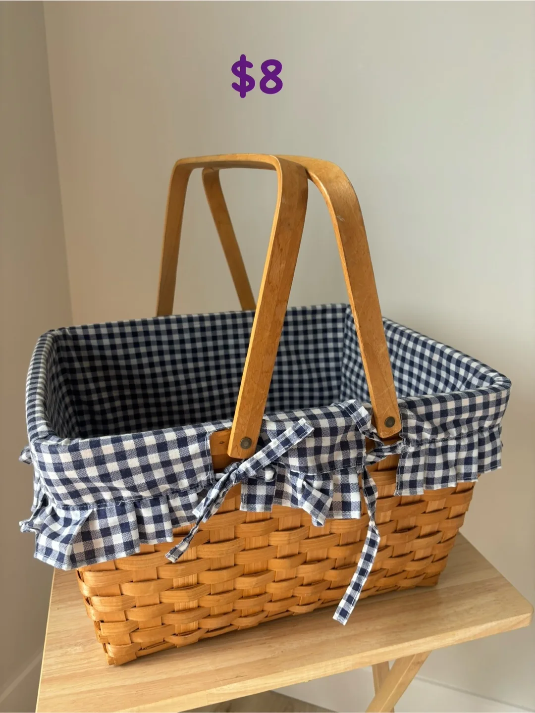 Picnic Basket with Blue Liner thumbnail