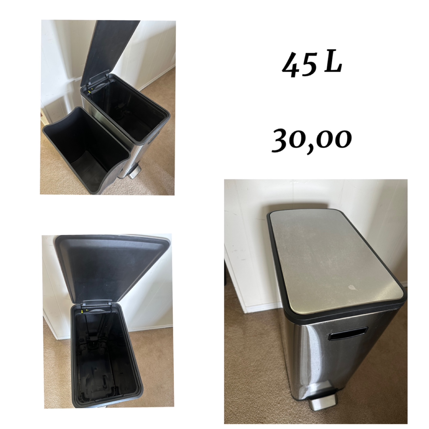 45L Stainless Steel Step Trash Can