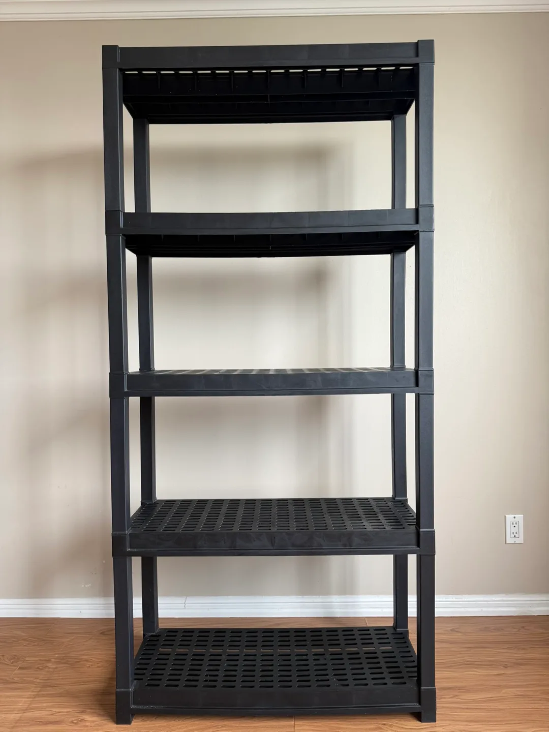 5-Tier Black Plastic Shelving Unit#1 (2 identical units to sell) thumbnail