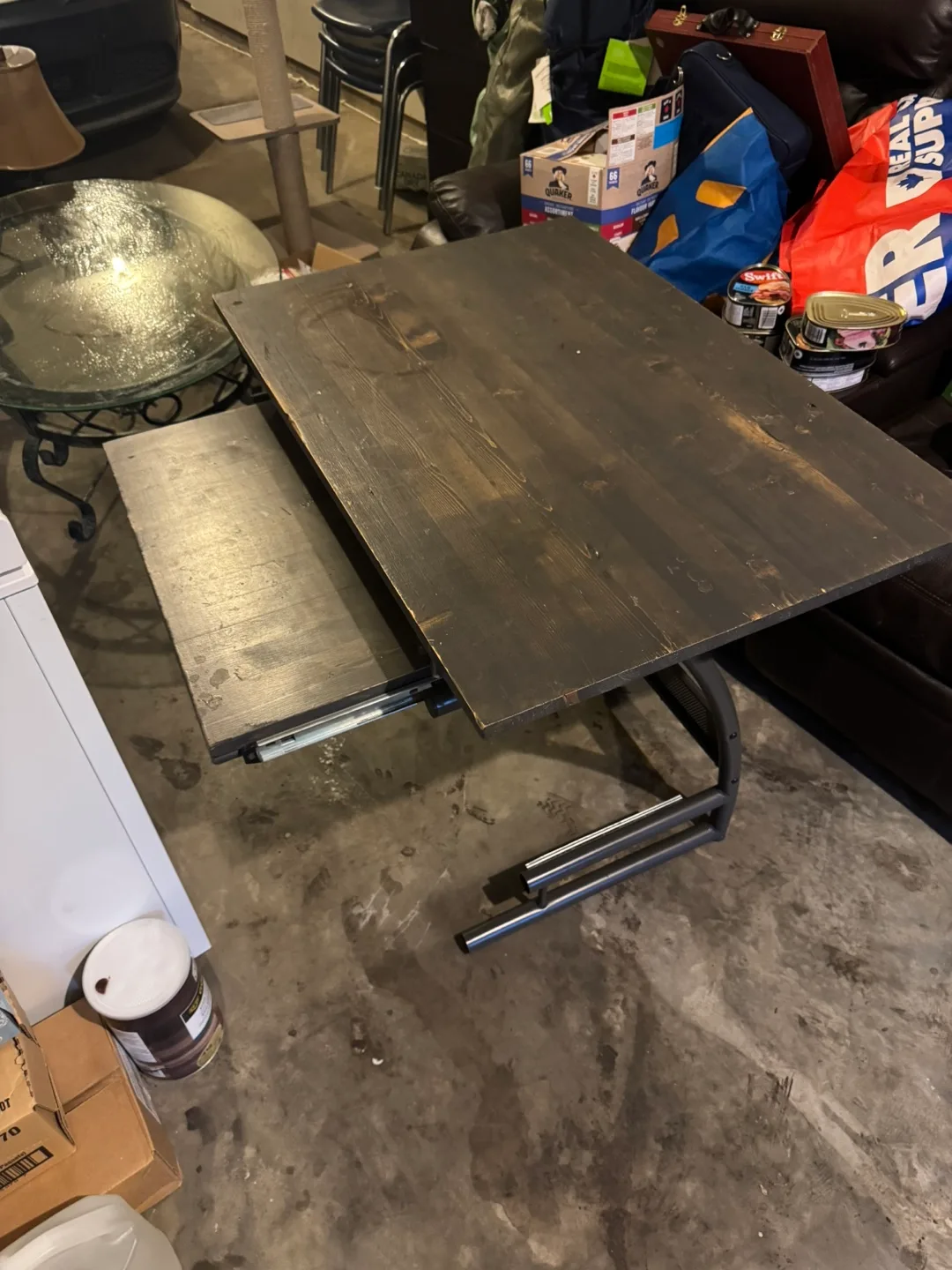 Dark Wood Extendable Dining Desk thumbnail