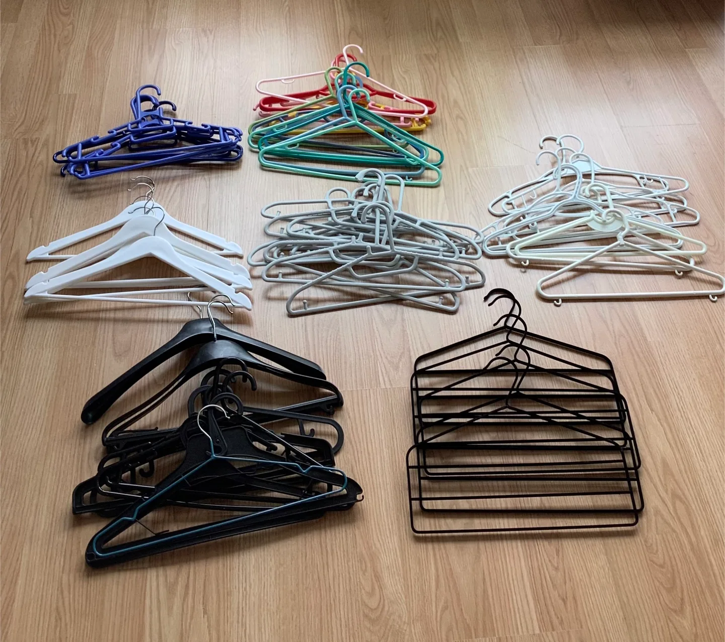Assorted Clothes Hangers (50+) - Variety of colours thumbnail