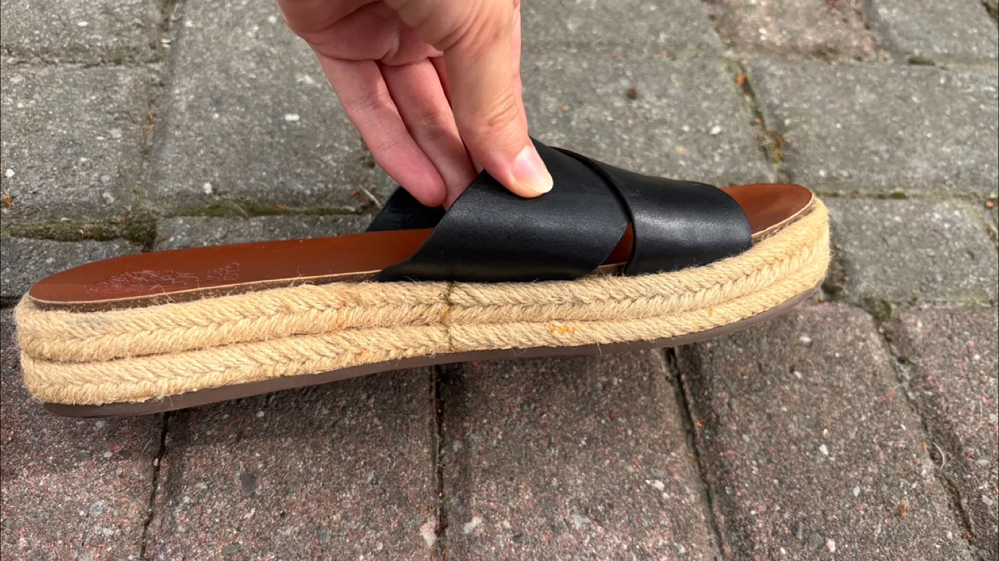 Vince Camuto Black Leather Espadrille Sandals image indicator(2)